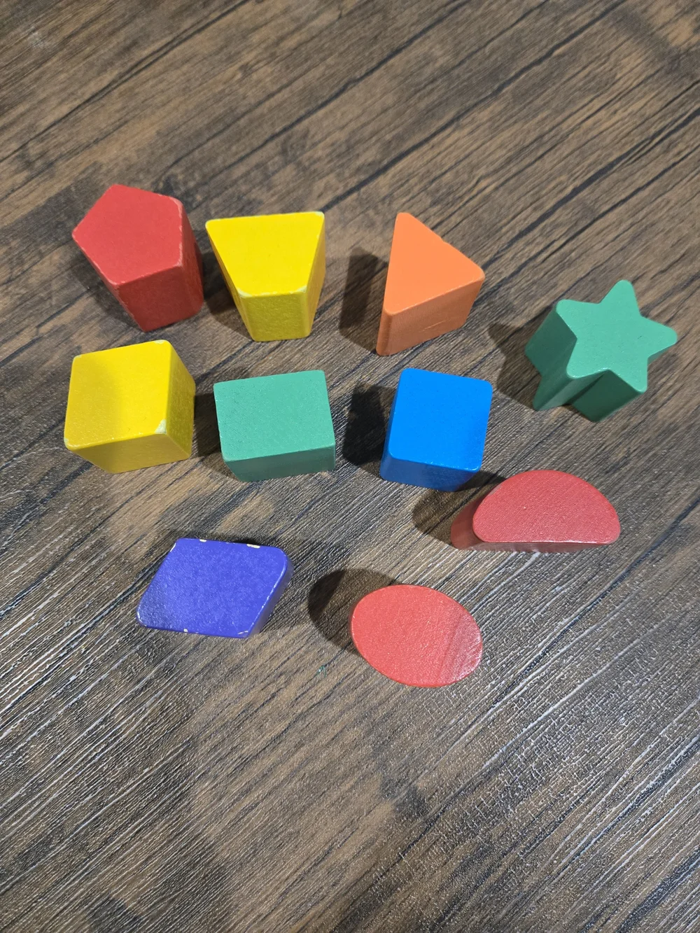 Wooden Shape Matching Toys - Blue, Green, Yellow - Kids Toys